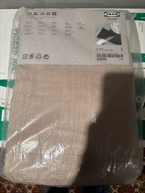 IKEA Neutral Beige Linen-Look Curtain Panel